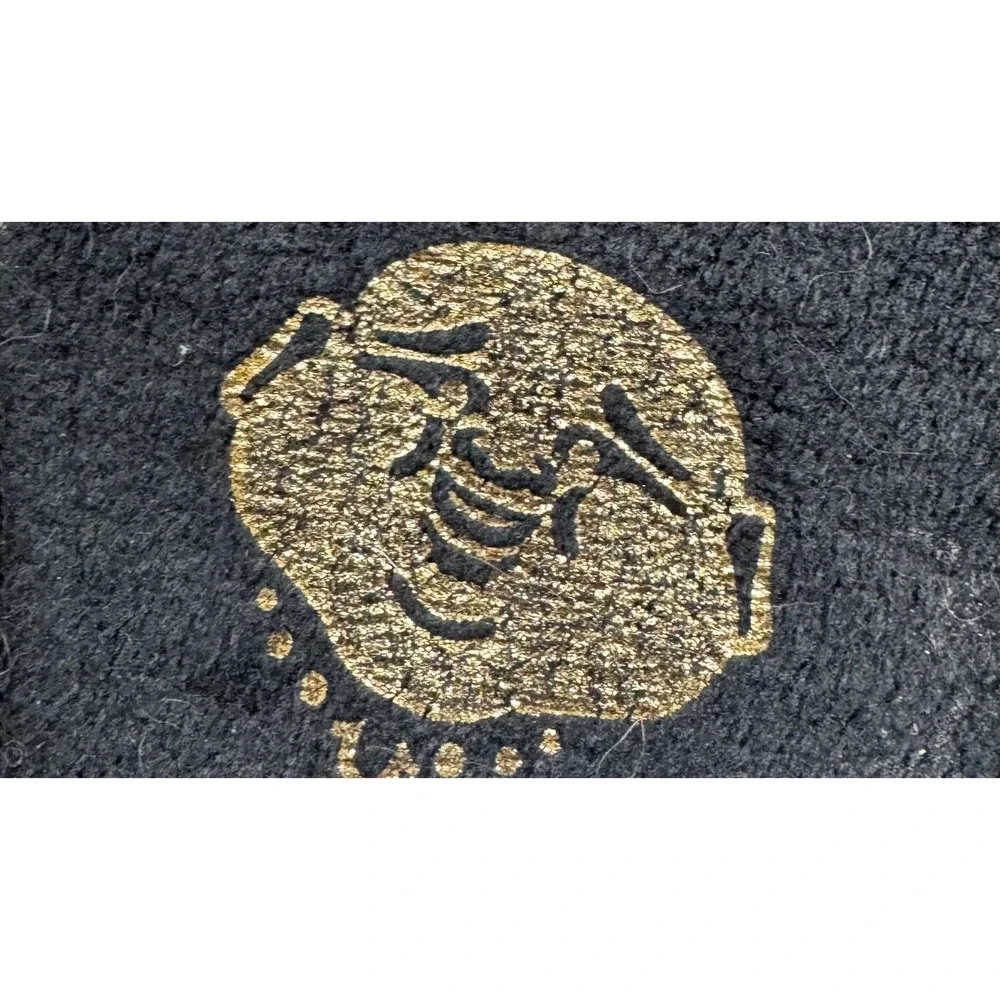 True Religion Mens Lounge Pants Large Black Gold Buddha Print Drawstring Pajama